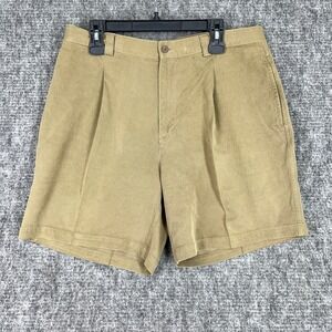 Tommy Bahama Silk Shorts Mens Size 34 Relax Fit Pleated Tan Resort Travel Preppy